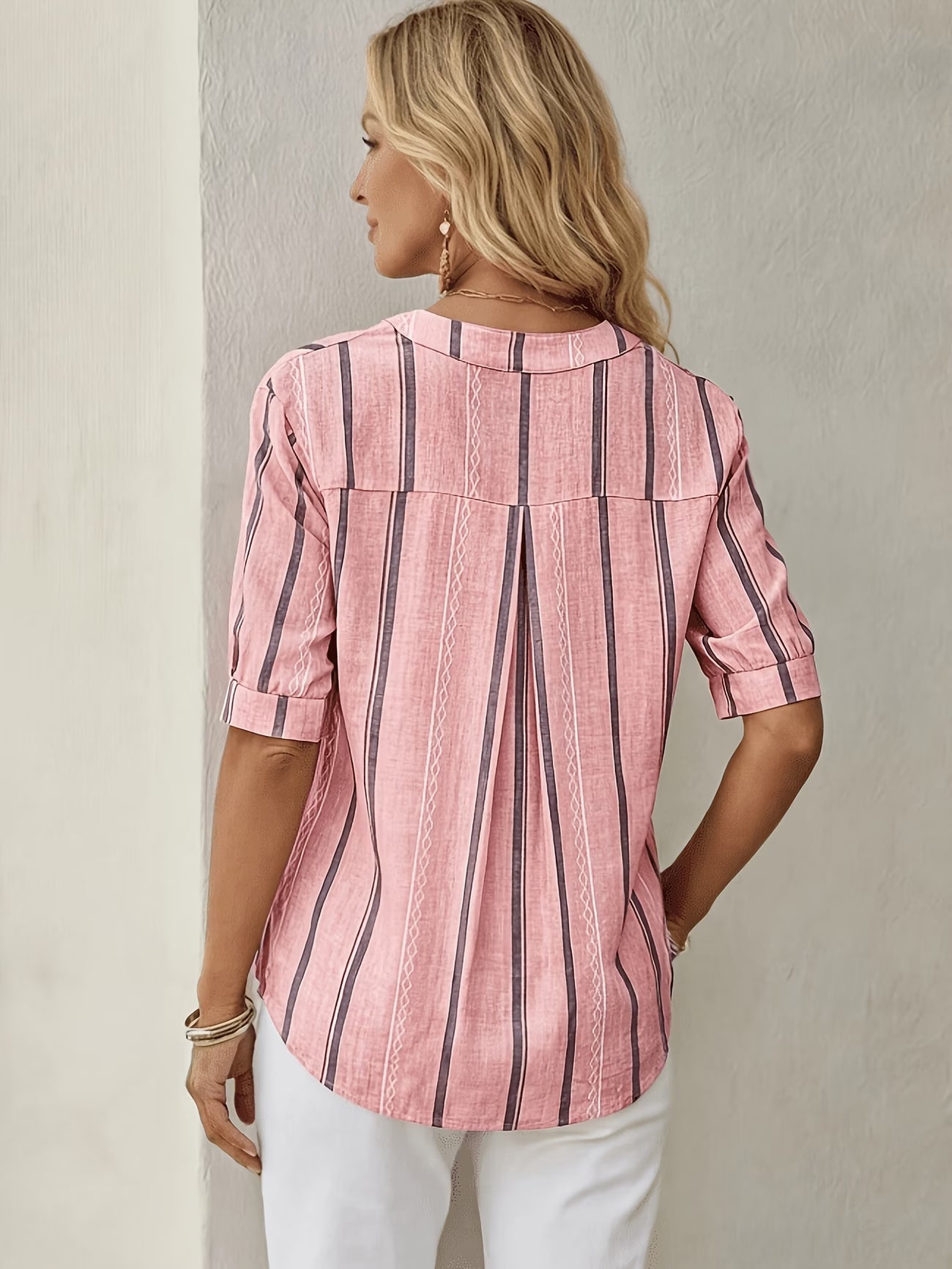 Women's Relaxed Loose Fit V-Neck Shirt