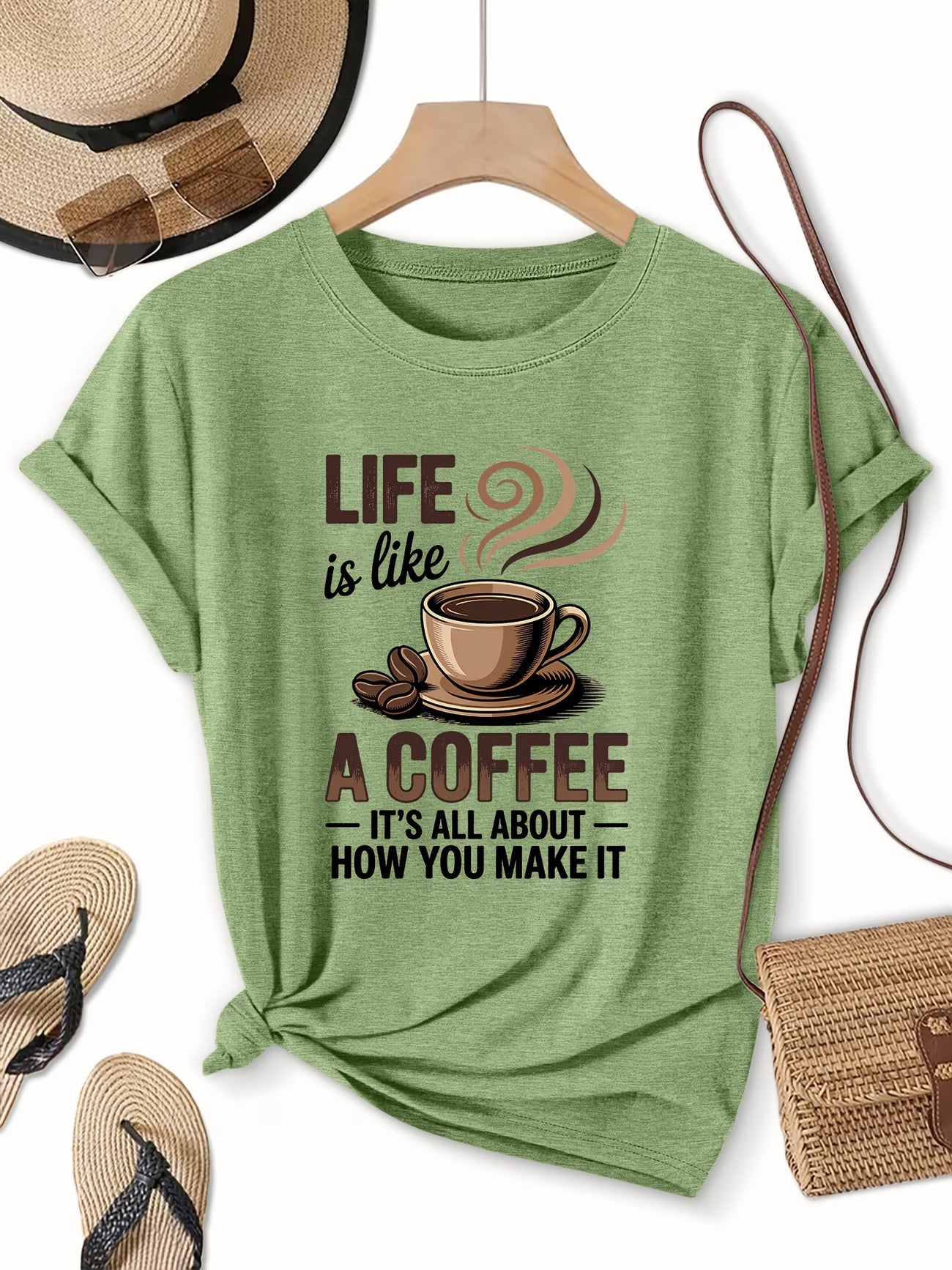 Women's Funny Coffee Cup Graphic Tee | Short-Sleeve T-Shirt