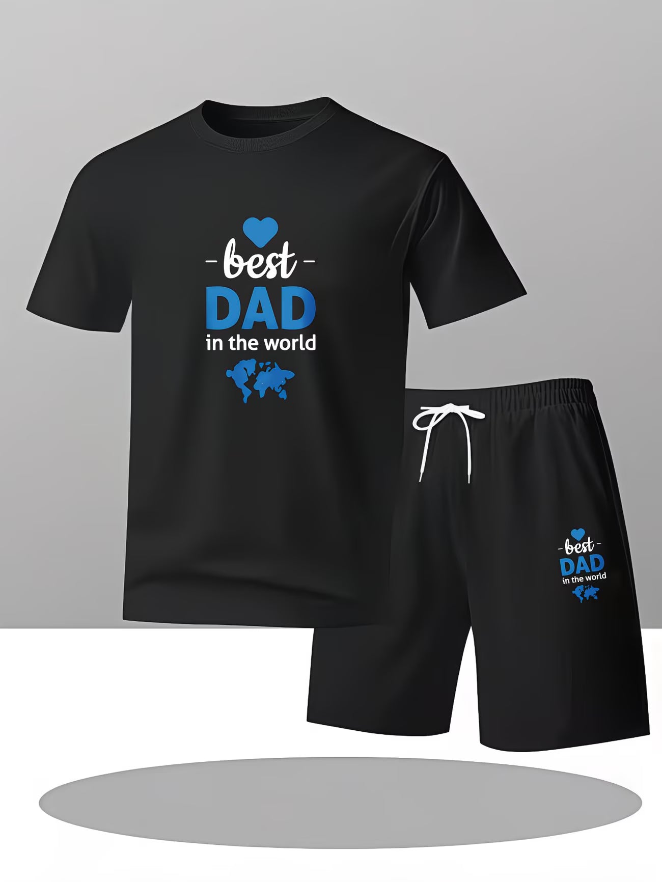 Men's 'Best Dad In The World' Slogan T-Shirt & Shorts Set
