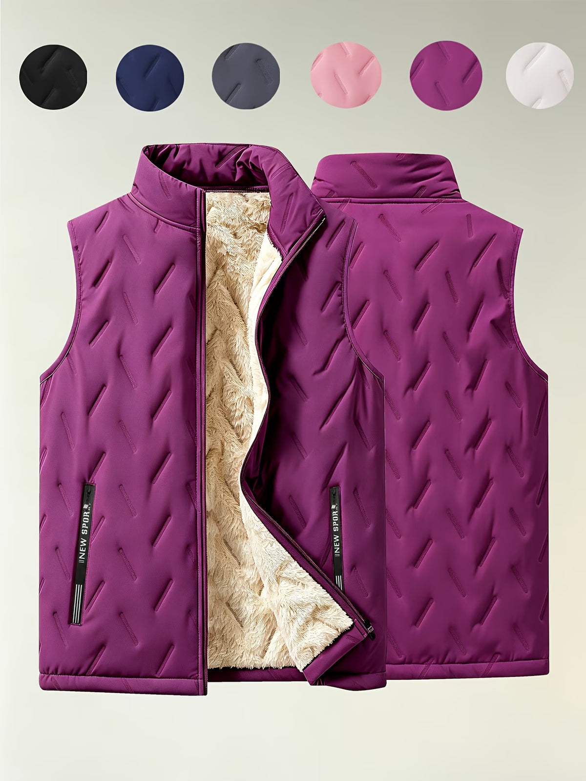 Women's Fleece-Lined Stand Collar Gilet