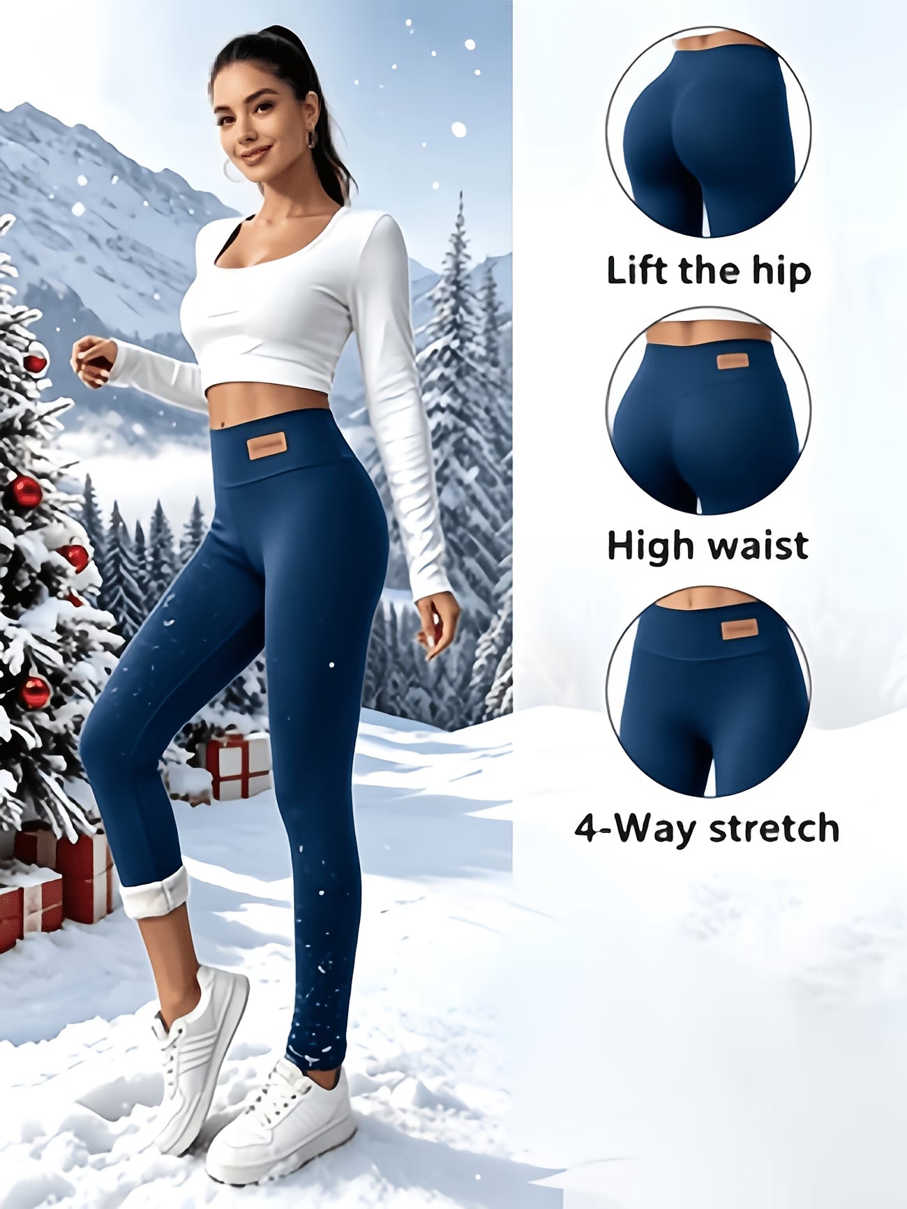 Thickened Plush Thermal Leggings – High-Waisted Tummy Control