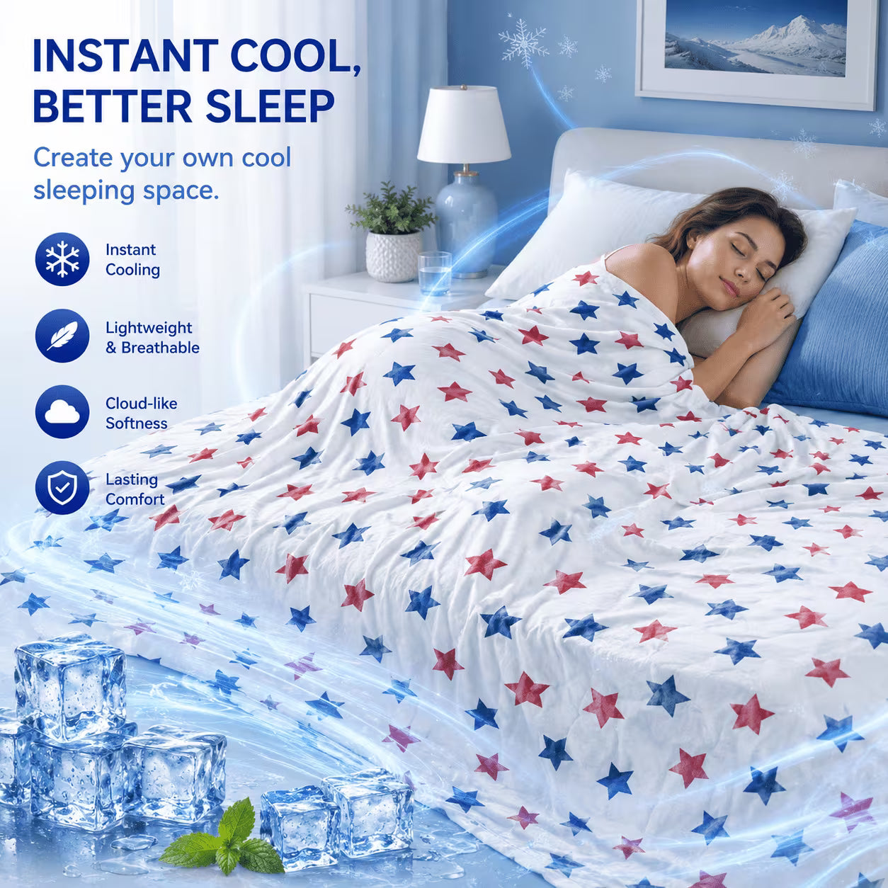 Cooling Blanket Throw | Designed for Hot Sleepers & Night Sweats