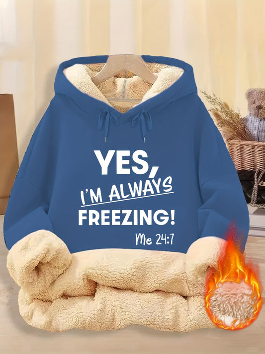 Women's Fleece-Lined Hooded Sweatshirt with Pockets