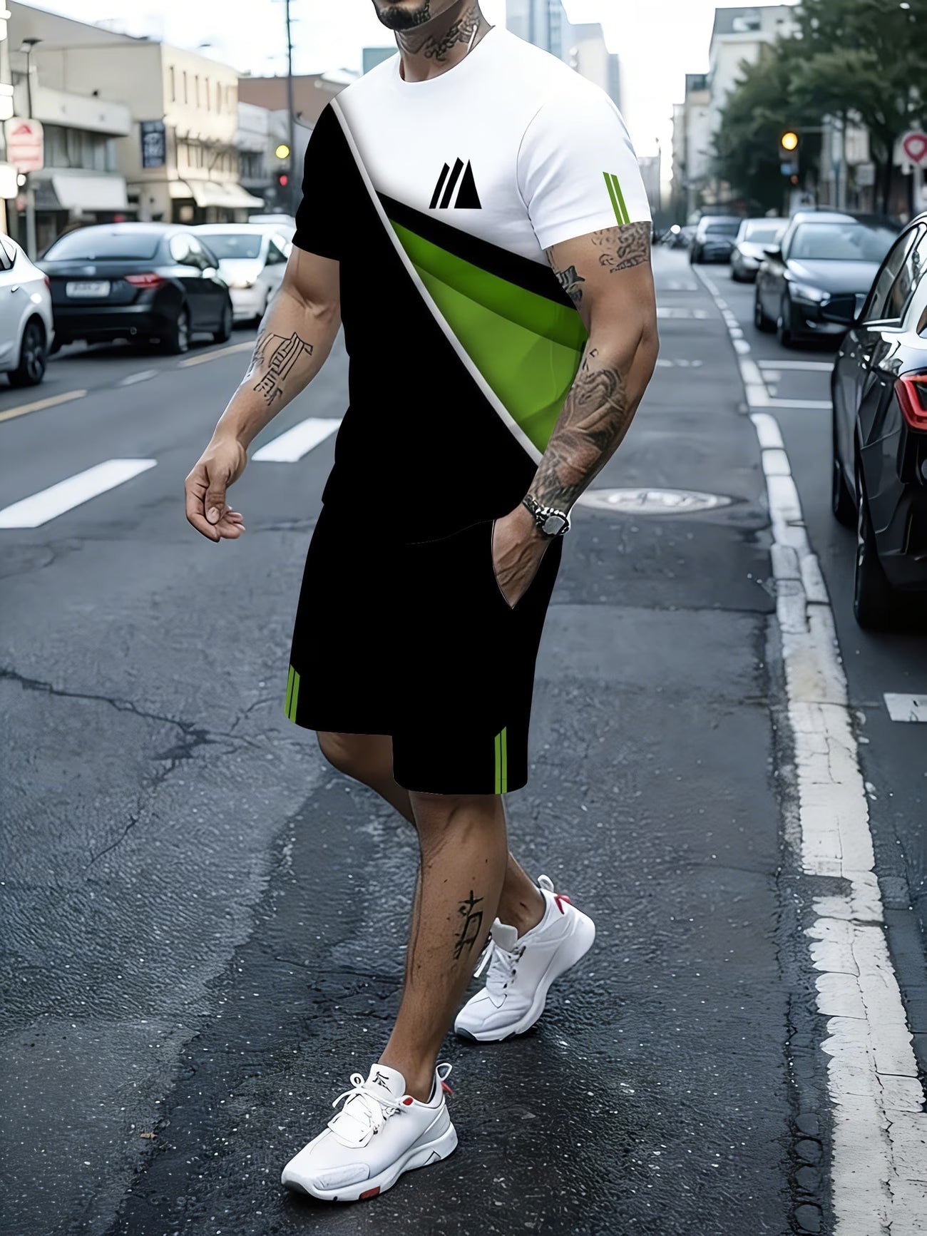 Men's Quick-Dry Polyester Co-Ord Set — Short-Sleeve Tee & Shorts
