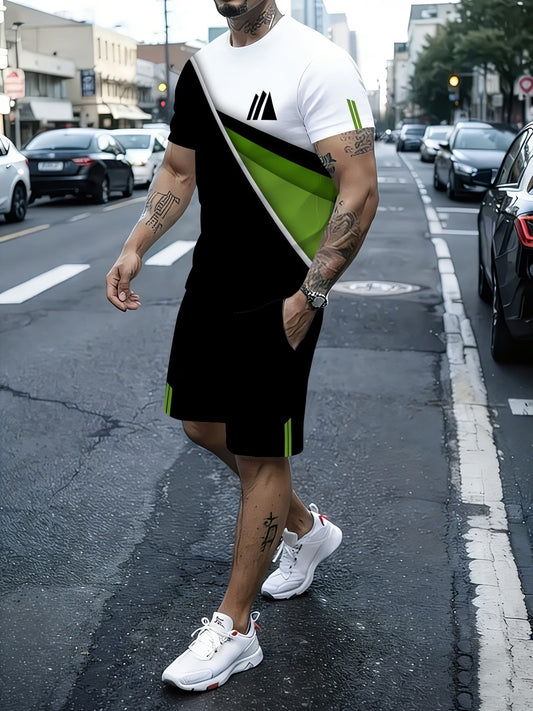 Men's Quick-Dry Polyester Co-Ord Set — Short-Sleeve Tee & Shorts