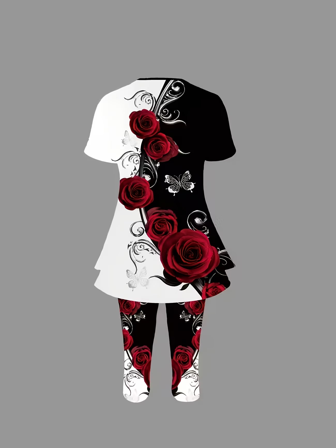 Floral Print Top & Pants Set – Comfortable Stretch Fabric Co-Ord