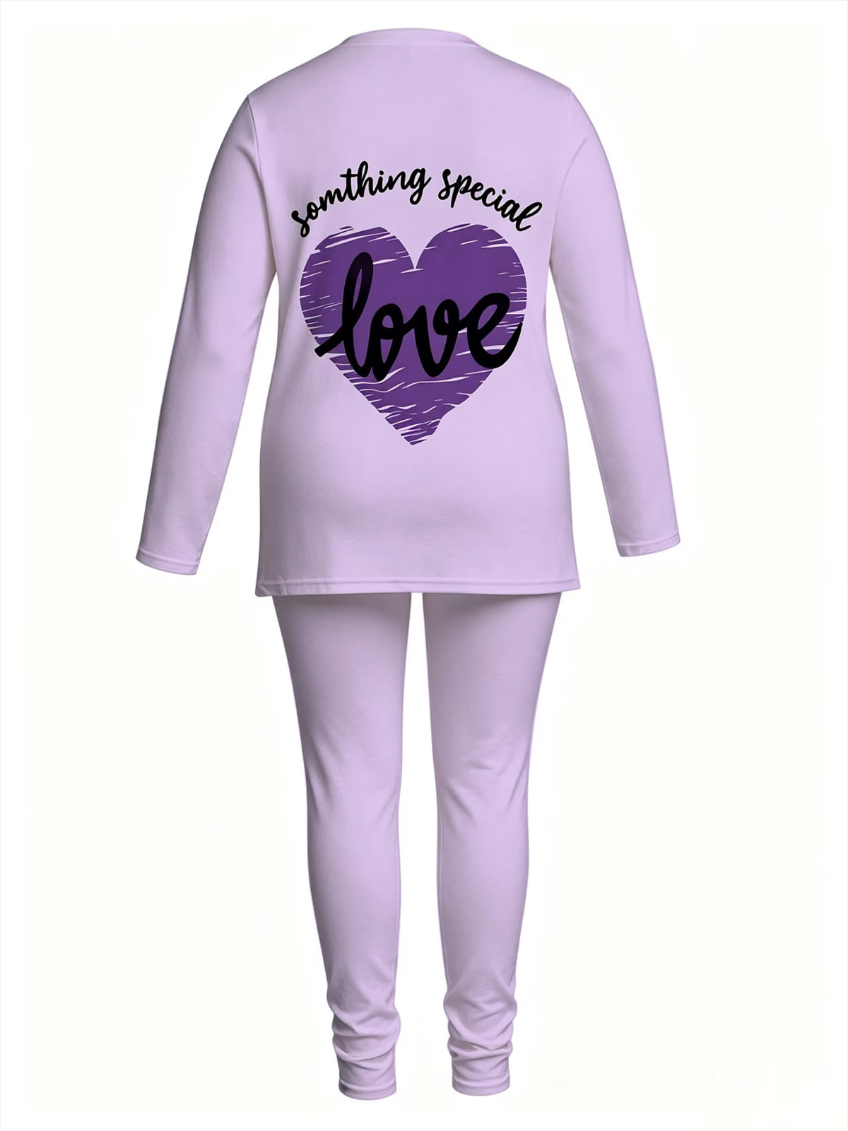Women's Purple Heart Love Print Loungewear Set