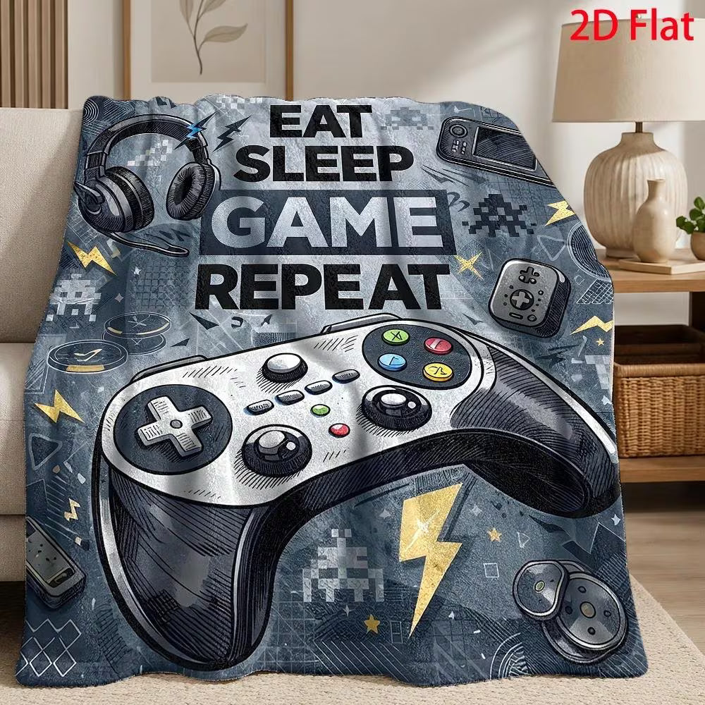 Neon Gaming Sherpa Fleece Blanket – Black & Yellow