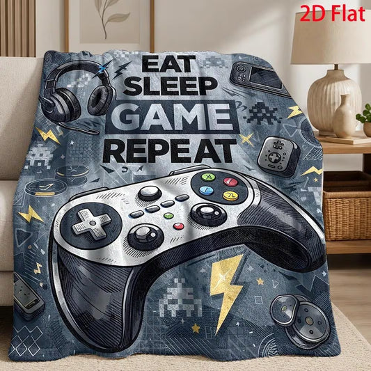 Neon Gaming Sherpa Fleece Blanket – Black & Yellow