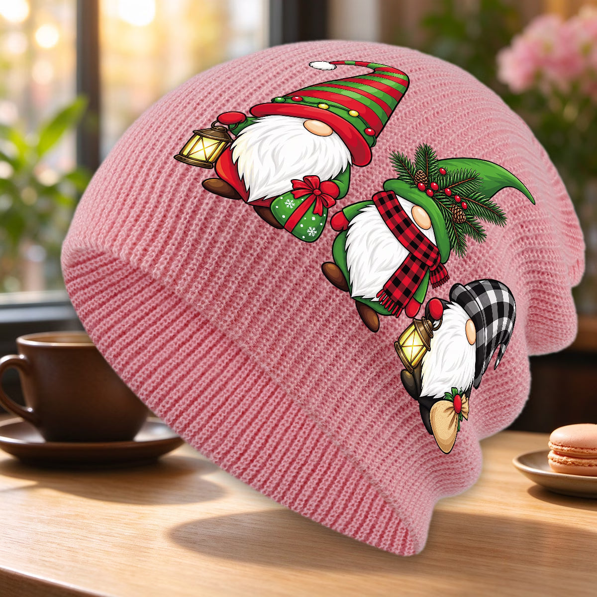 Christmas Gnome Print Unisex Winter Beanie