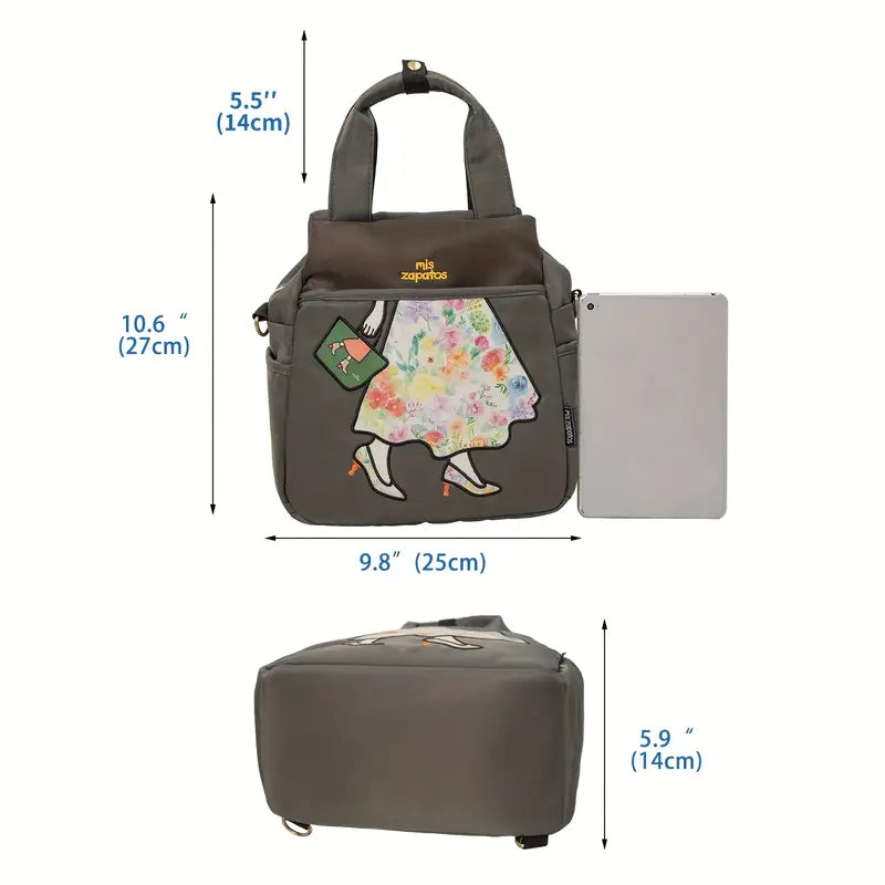 Women'S Floral Print Nylon Backpack
