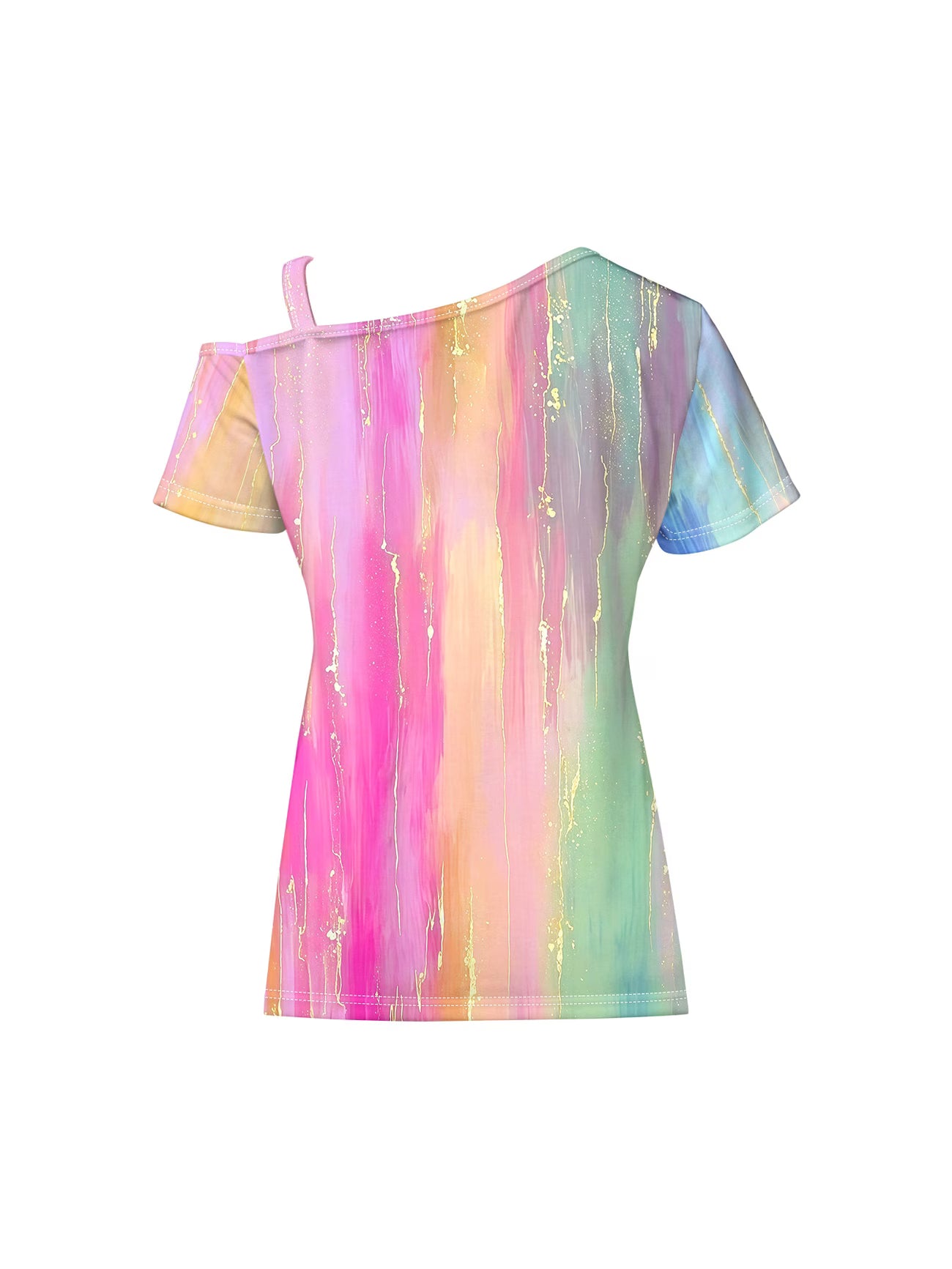 Women's Off-Shoulder Button Detail T-Shirt – Casual Elegance