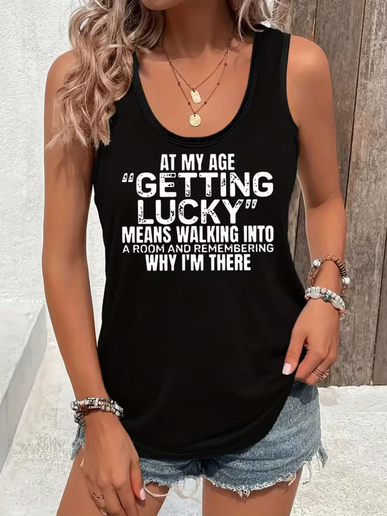 Women's Casual Sleeveless Tank Top | Breathable Geometric Letter Print
