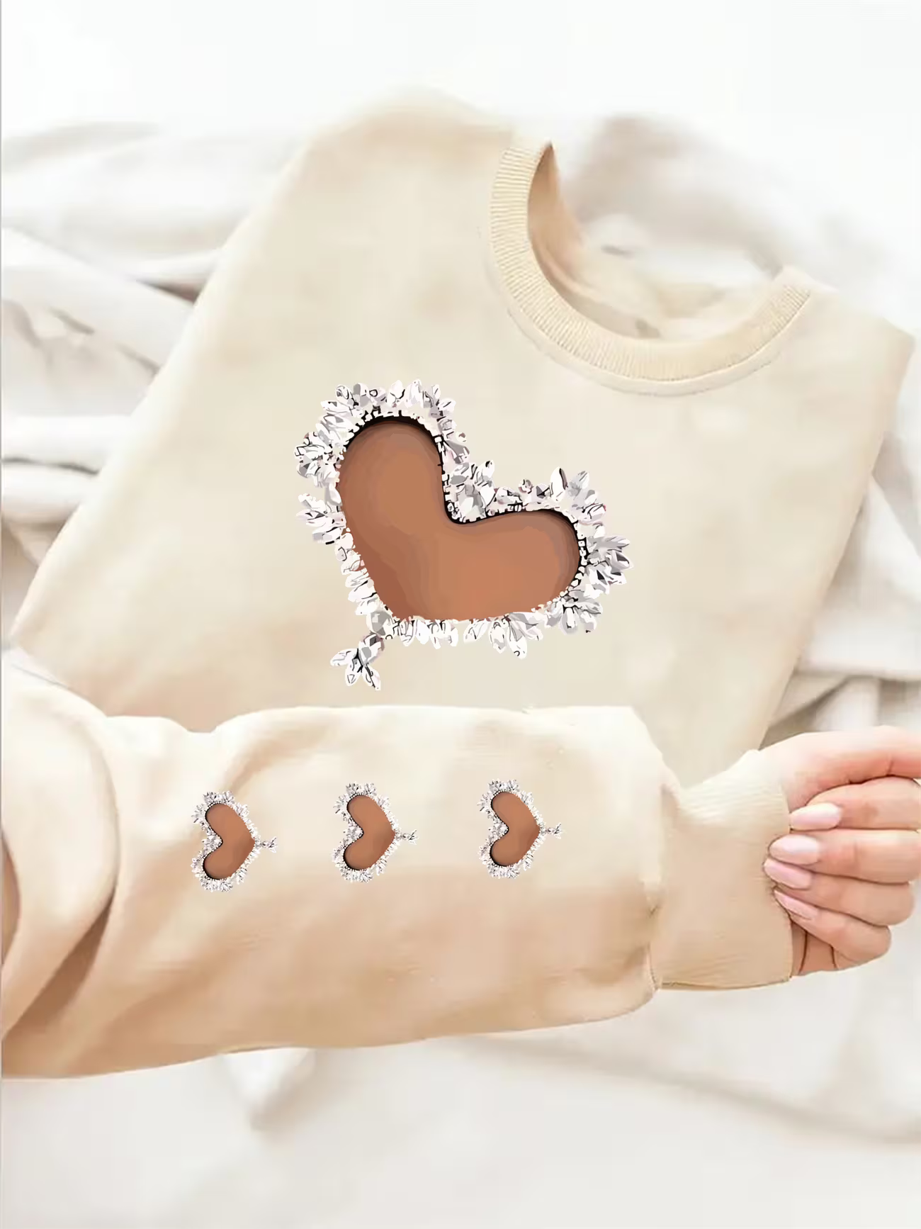 Heart Pattern Sleeve sweaters