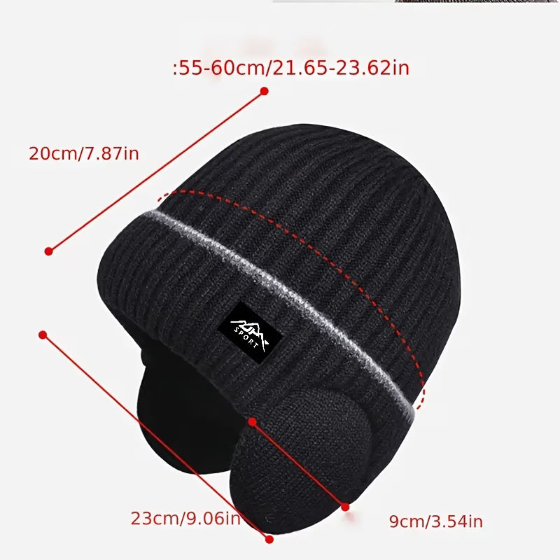 Unisex Plush-Lined Winter Hat with Ear Coverage