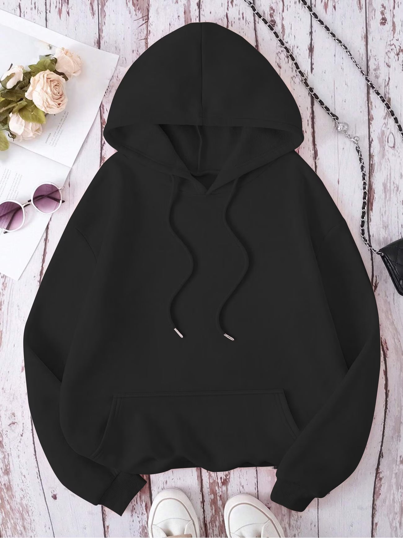 Women's Gothic Angel Wing Print Hooded Sweatshirt