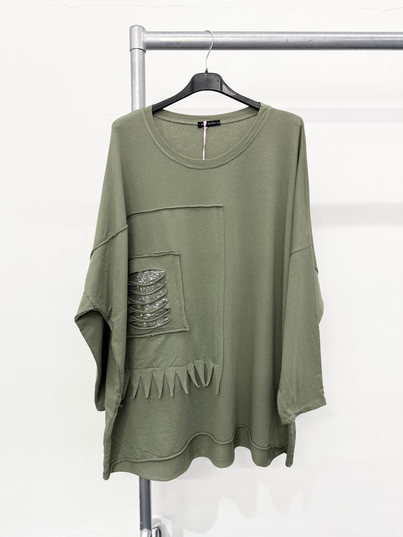 PURE STRETCHY COTTON PLUS SIZE RAW EDGED TOP