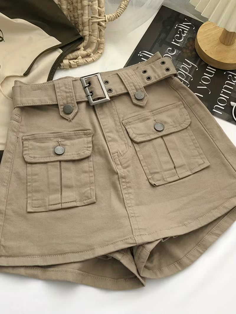 Hip-wrapped A-line Short Skirt