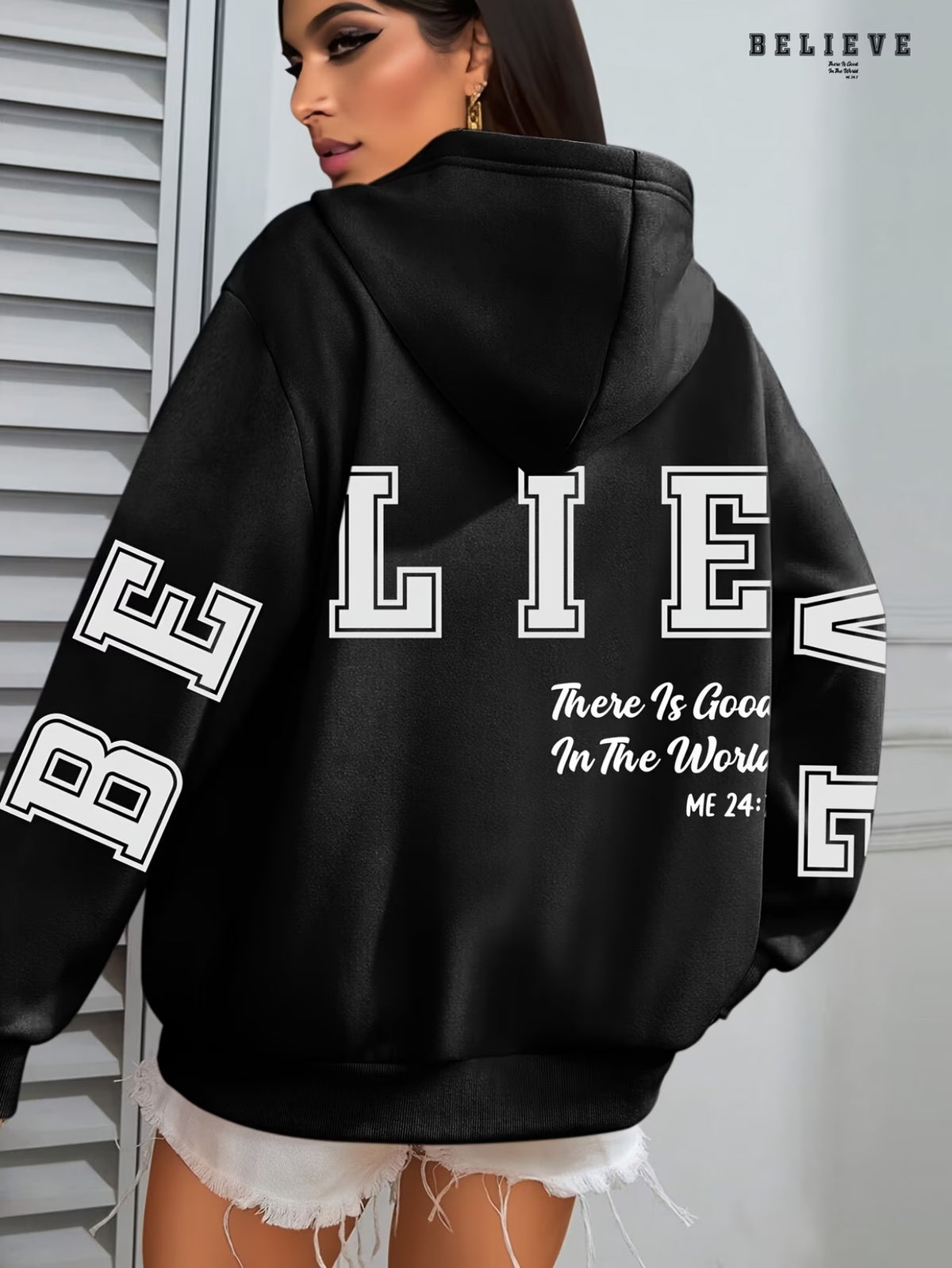 Ladies Inspirational Message Pullover Hoodie