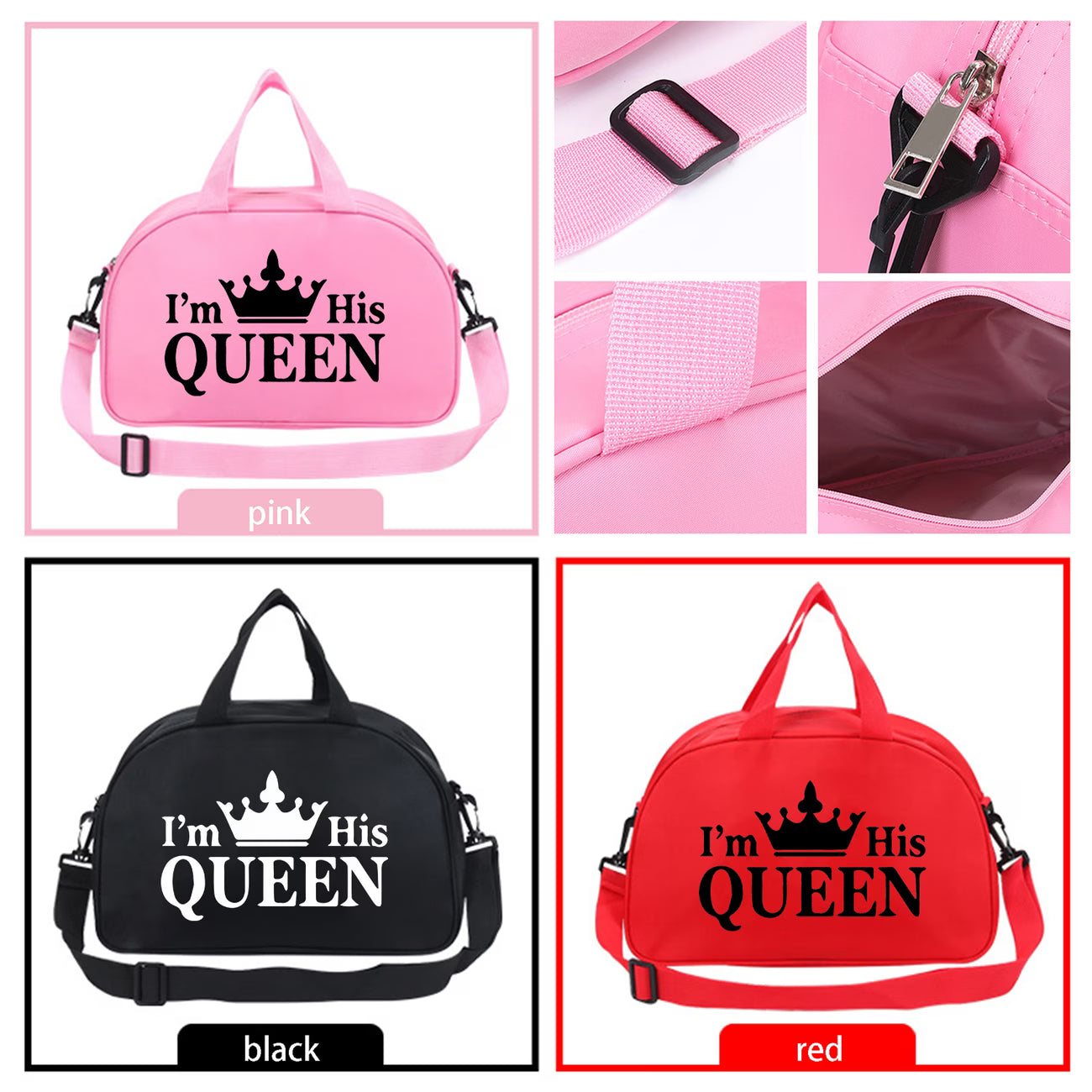 QUEEN Crown Print Handbag & Crossbody Bag