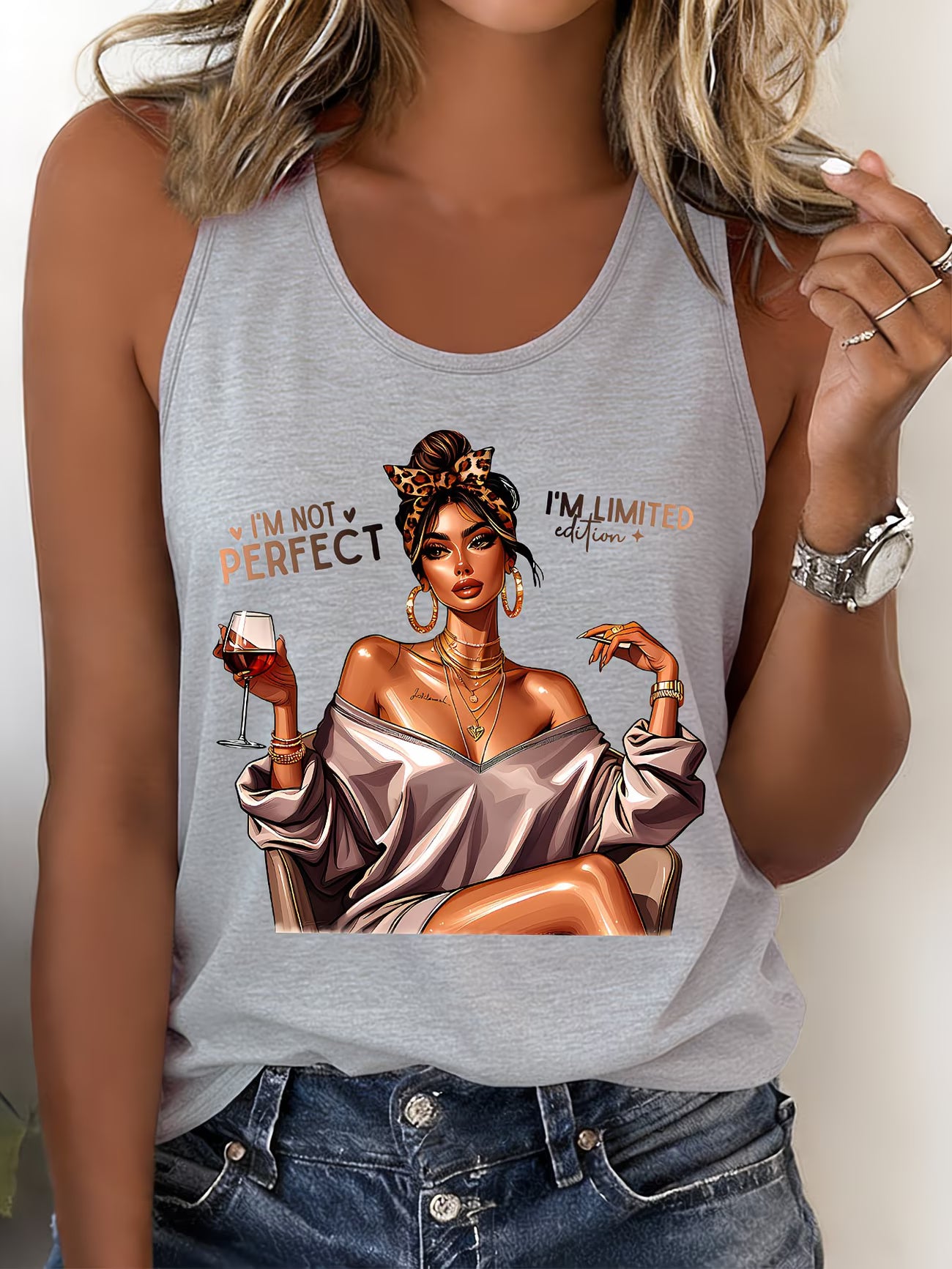 Printed Sleeveless Vest Top