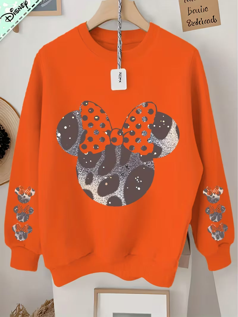 Women's casual long-sleeved sweatshirt with starry leopard print
