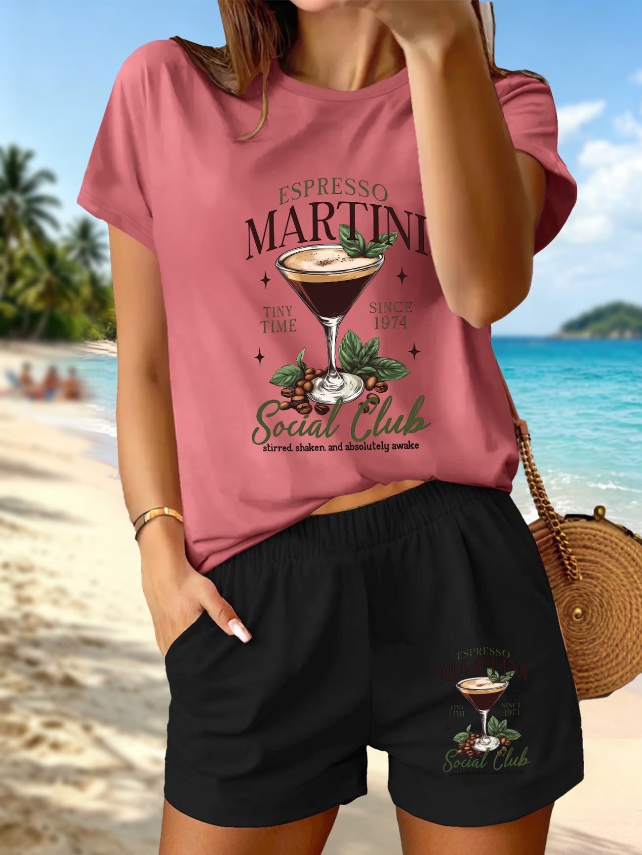 Espresso Martini Printed T-Shirt & Shorts Set