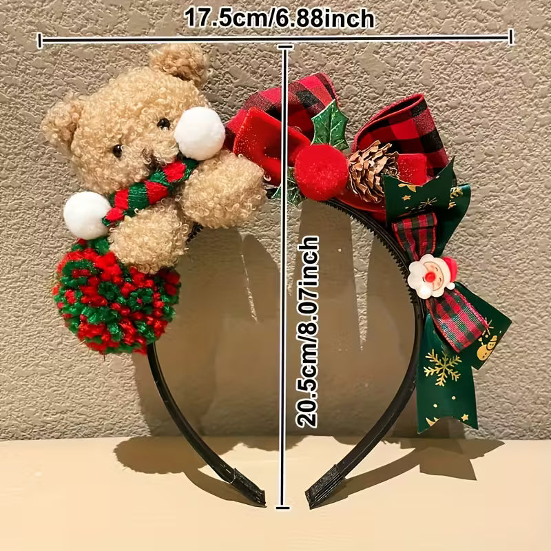 Women'S Christmas Plush Bear Bow Headband