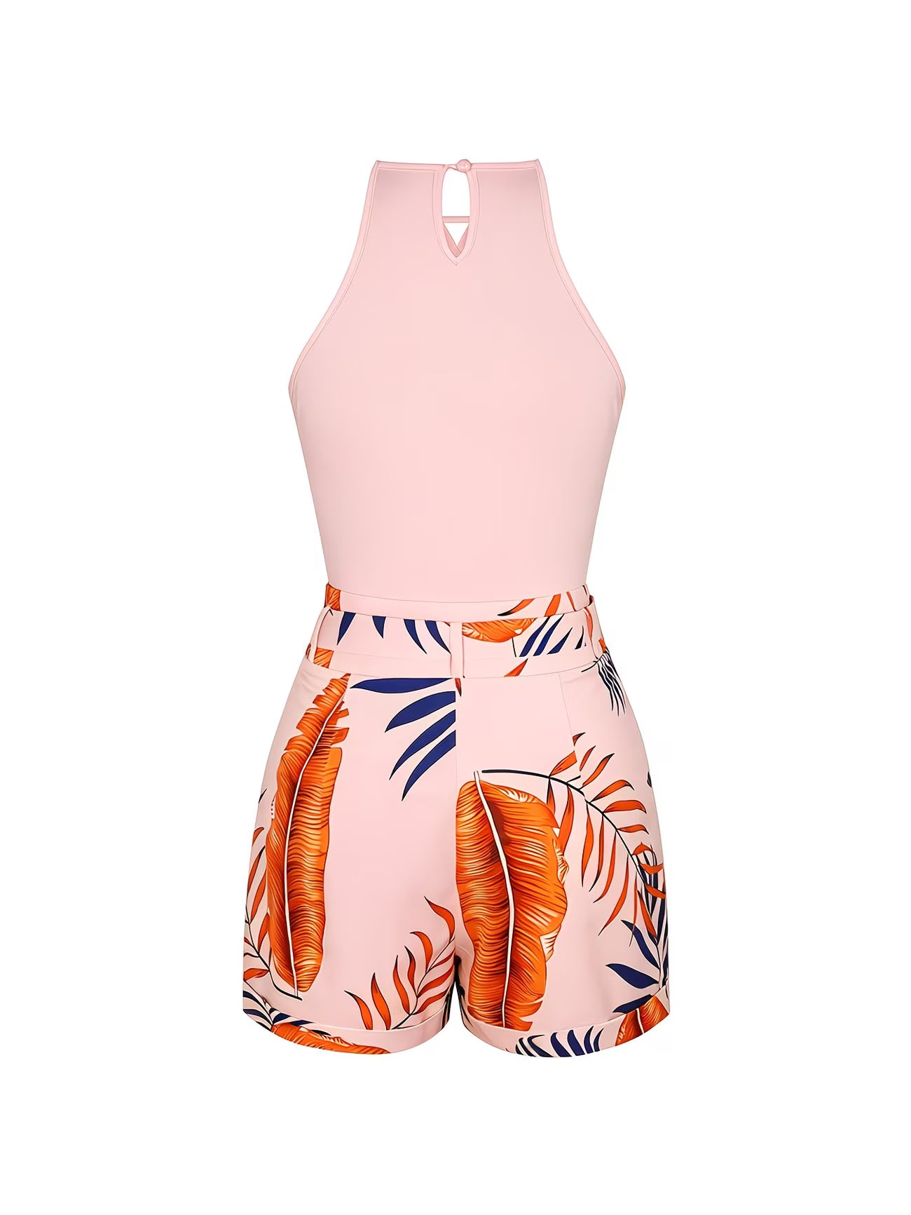 Two-Piece Set Women'S Casual T-Shirt Shorts with Belt