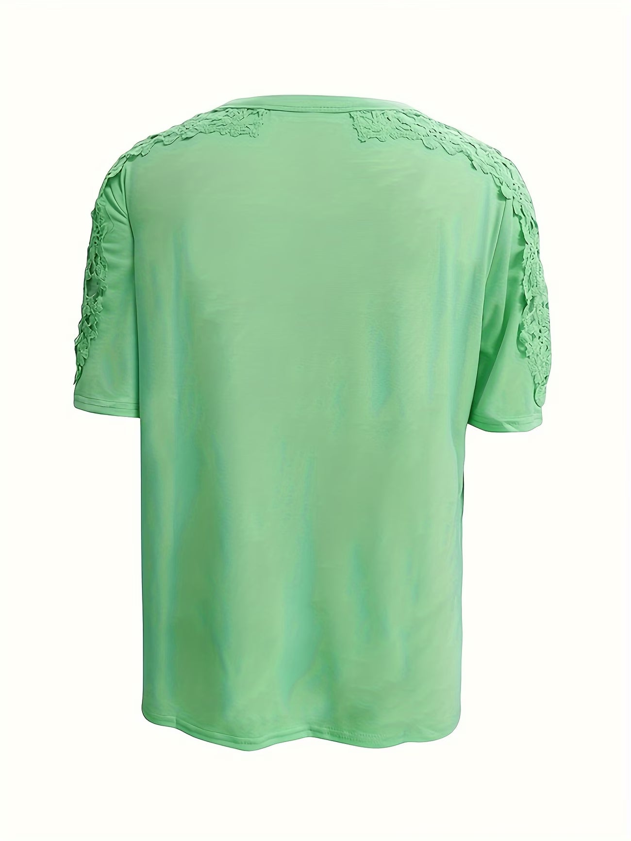 Women's Lace Trim Short Sleeve T-Shirt
