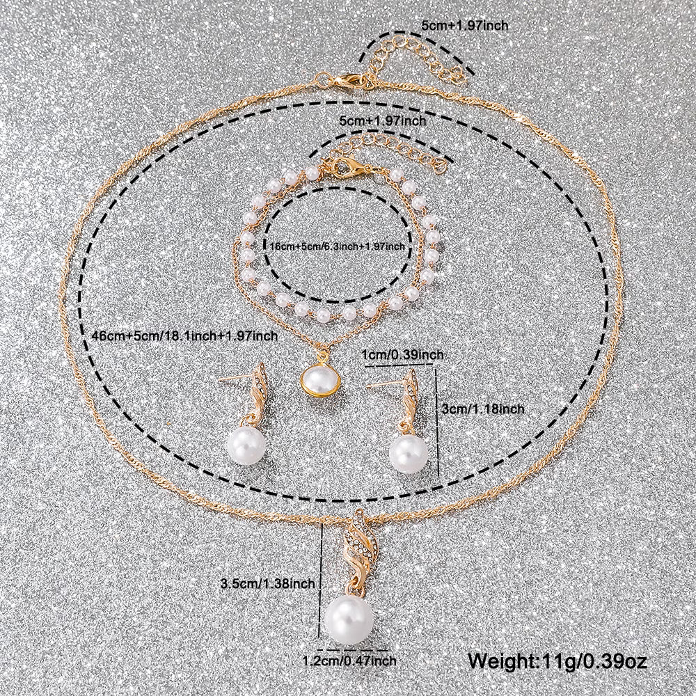 5pcs Elegant Women's Watch & Jewellery Gift Set