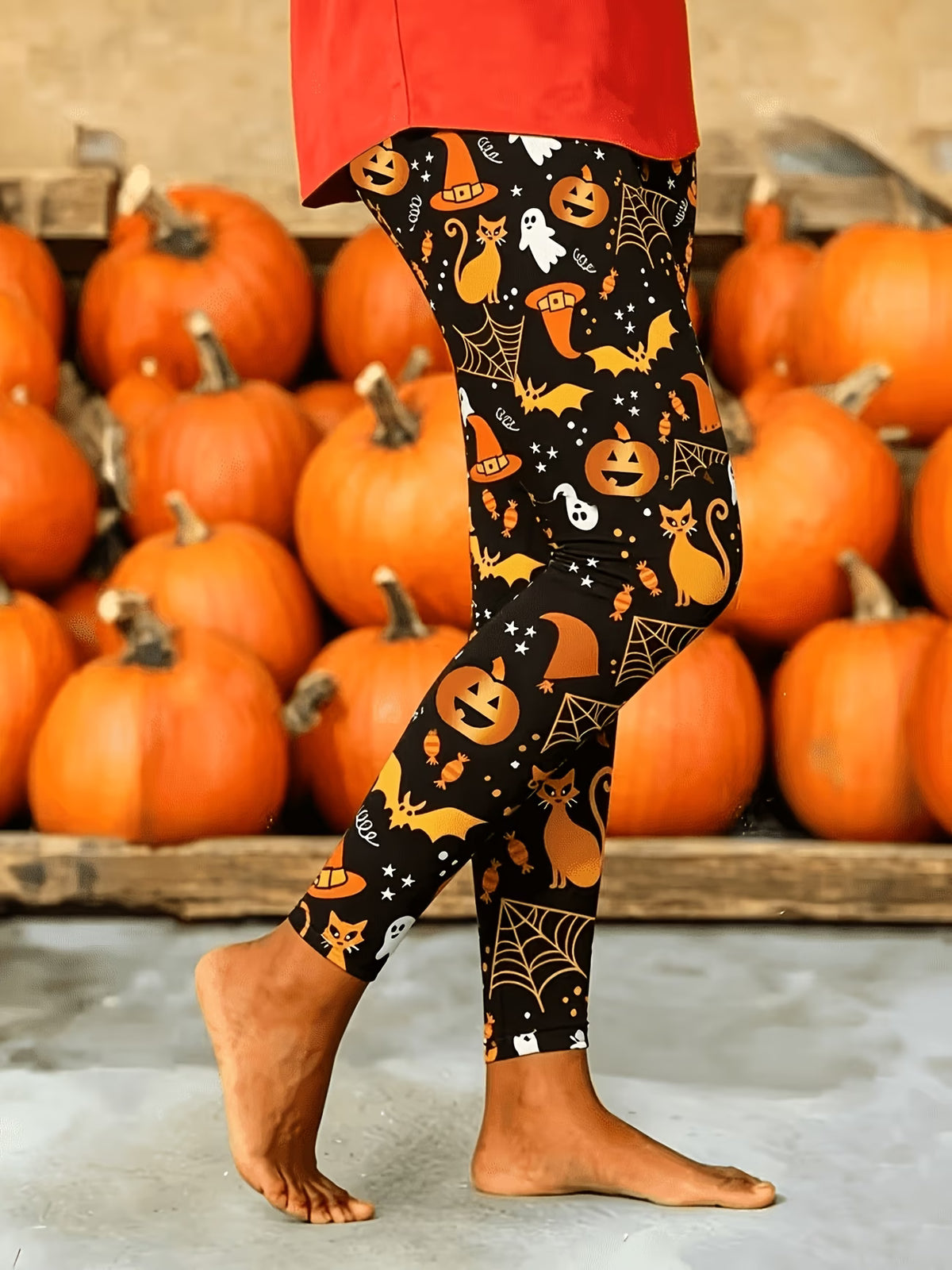 Women's Halloween Print Full-Length Stretch Leggings