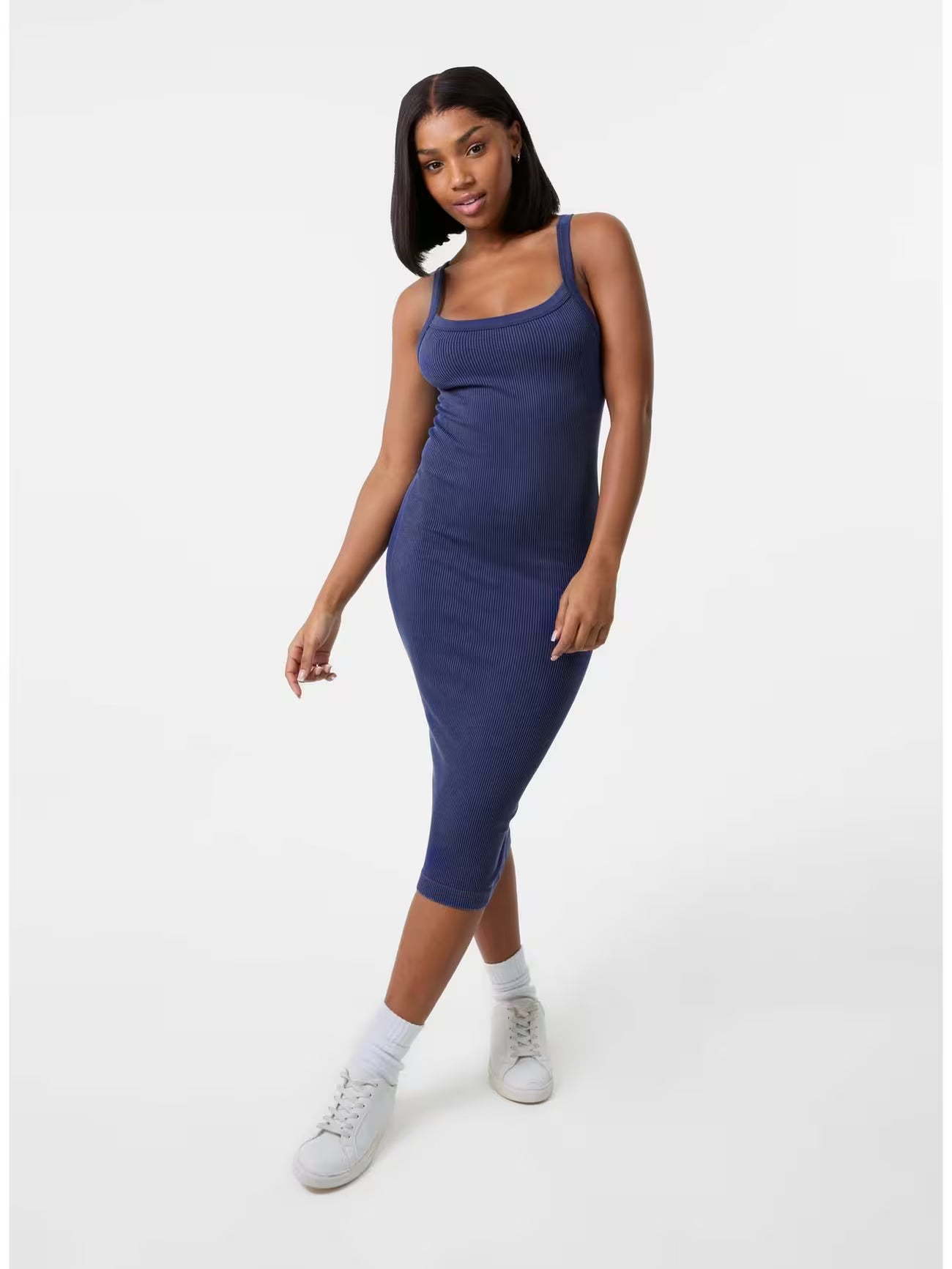 Washed Ribbed Racer Dress