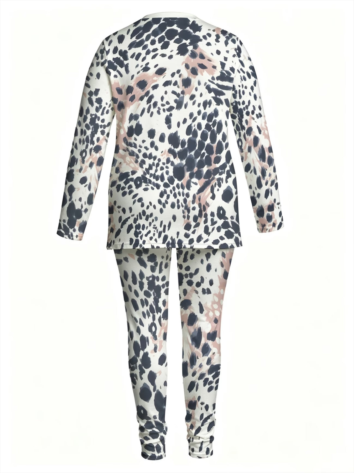 Women's Navy & Pink Animal-Inspired Print Trouser Set