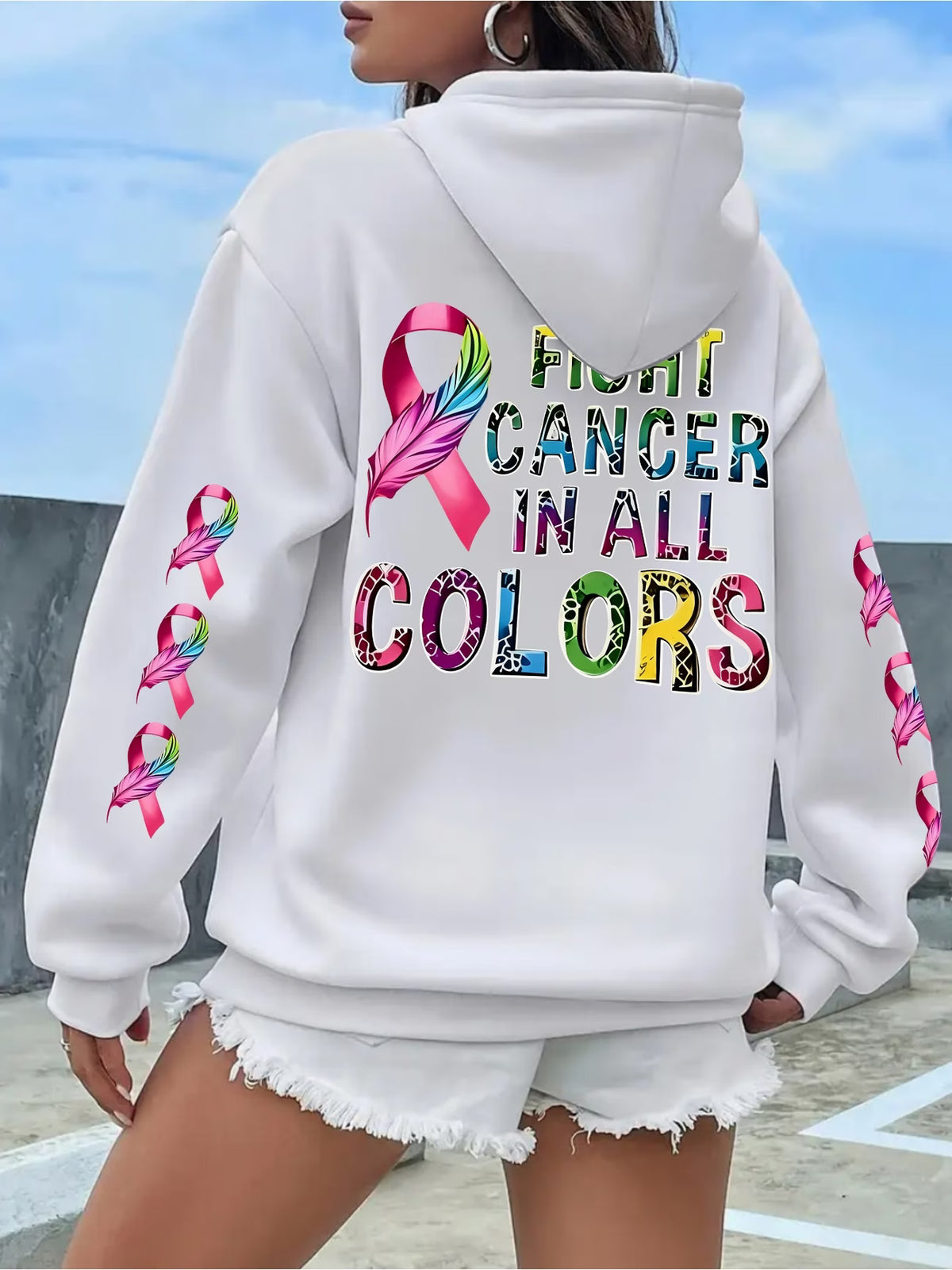 Women's Inspirational Letter Print Casual Hoodie