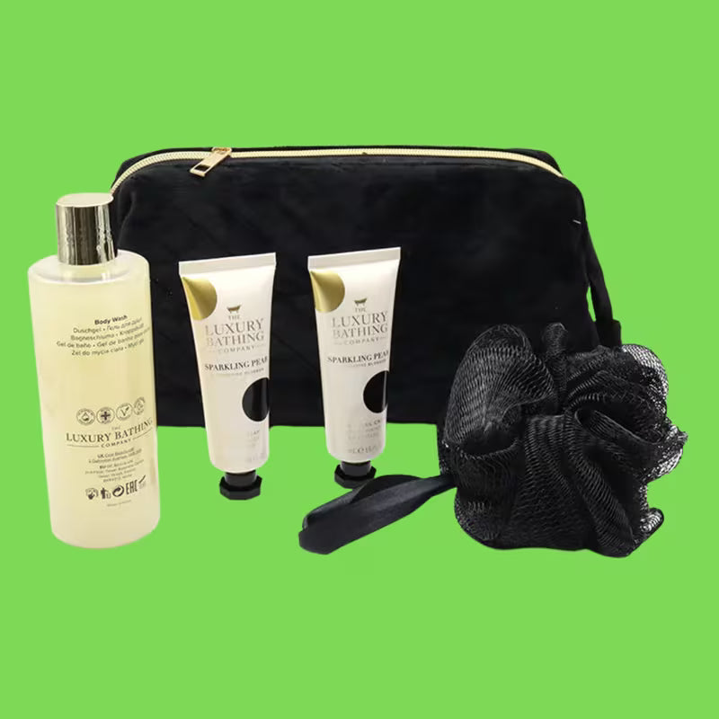 The Luxury Bathing Company Sparkling Pear & Nectarine Blossom Cosmetic Bag Gift Set,