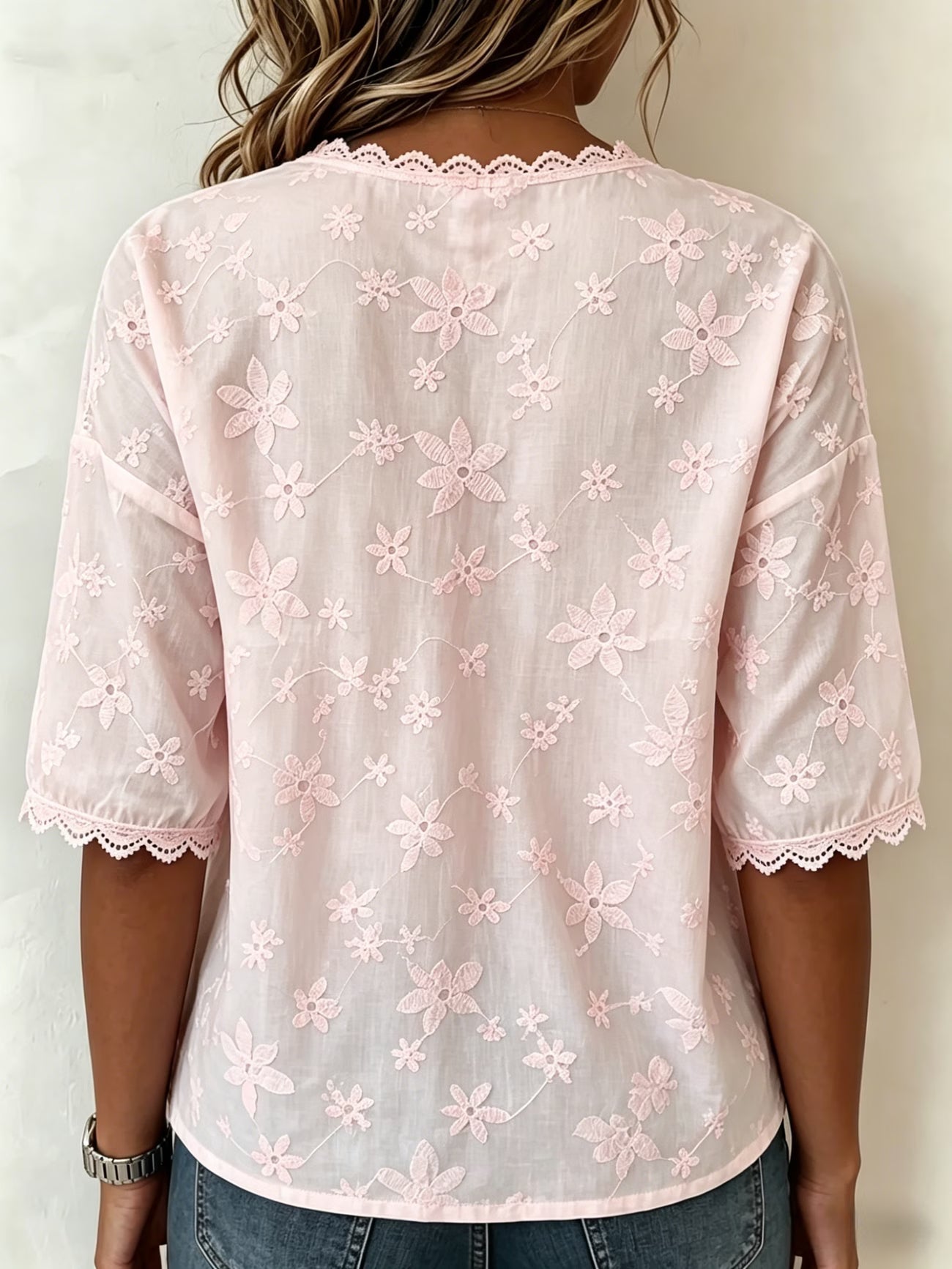 Wilderness Orientation Women's V-Neck Lace Patchwork Top