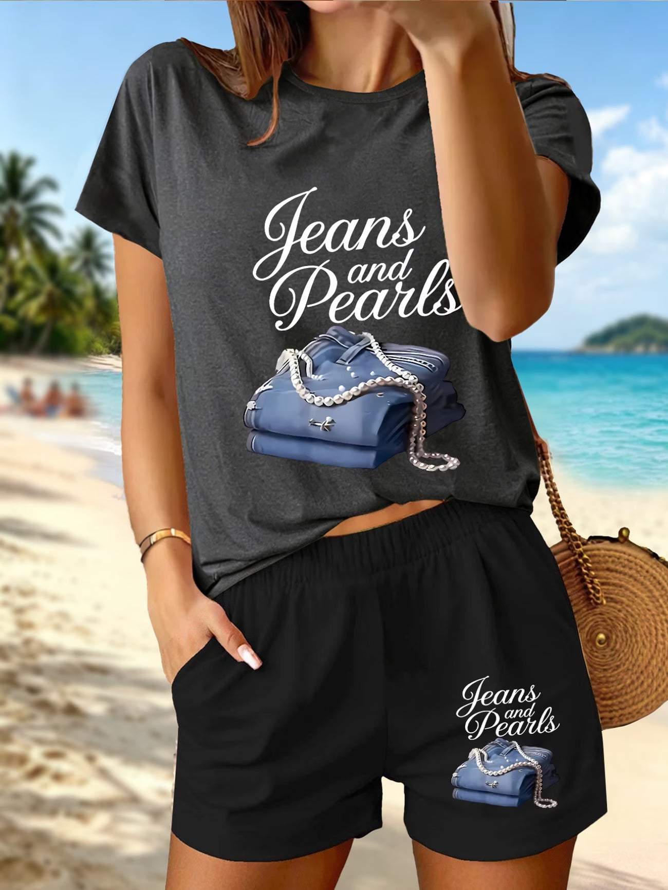 Printed Pattern 2-Piece Casual Athletic Set