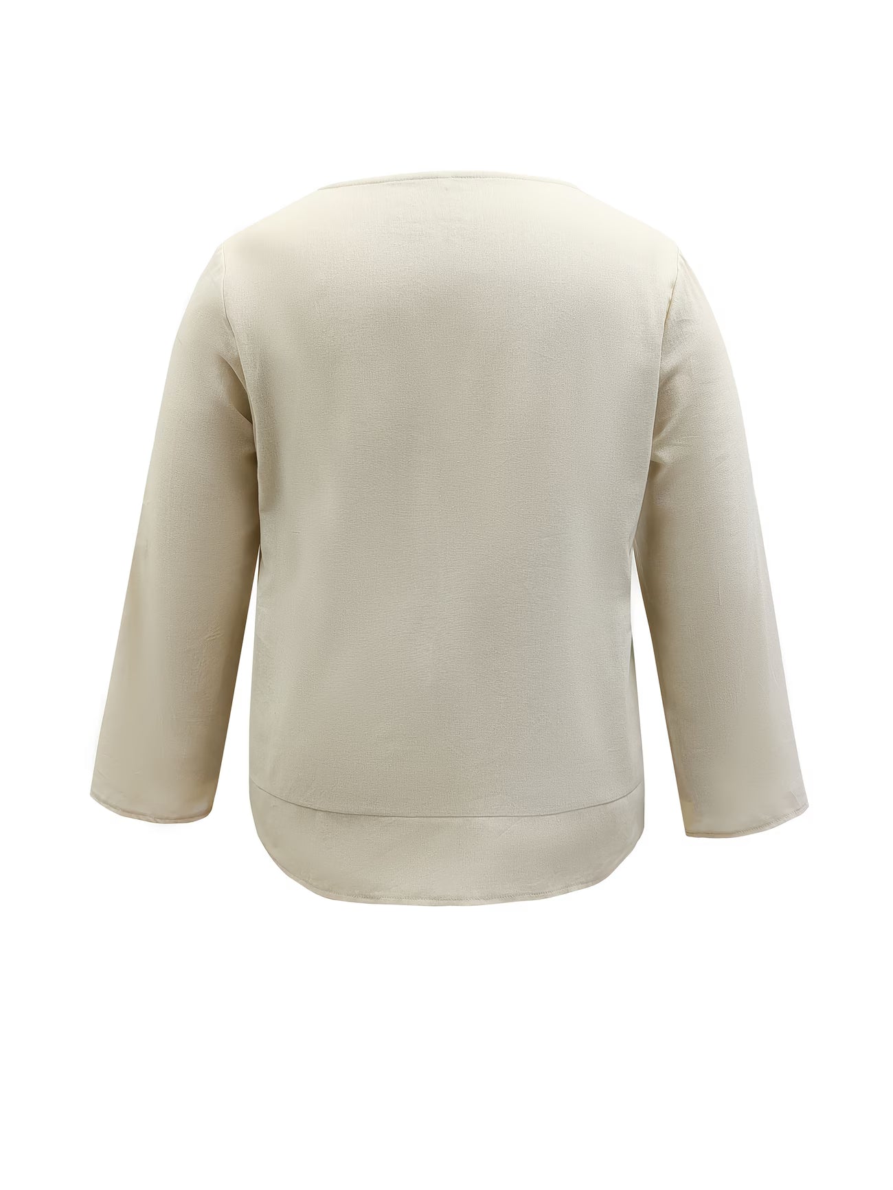 Plus-size Women's Casual - Blend V-neck Long-sleeve Top