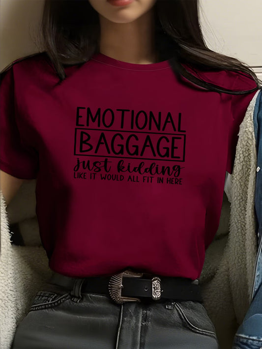 Emotional Baggage Graphic Print Casual Top
