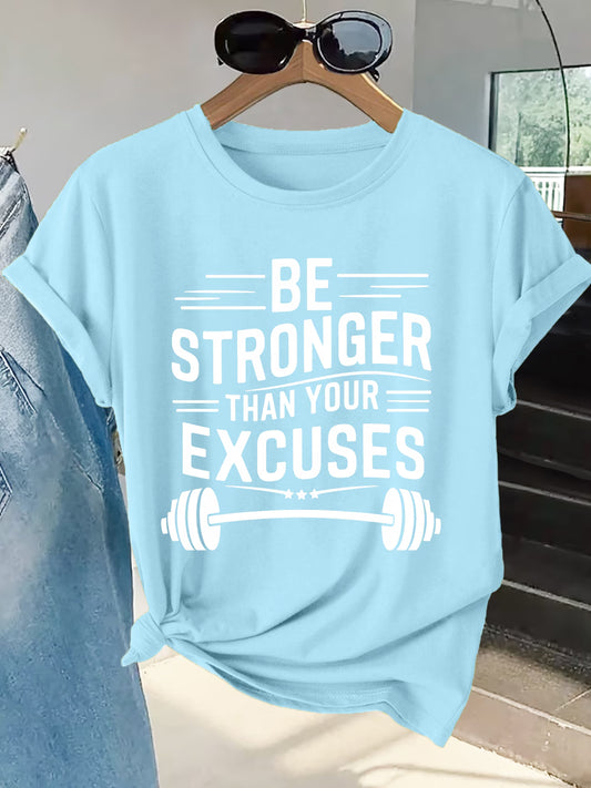 Plus Size Women's Fitness Slogan Top – Motivational Blouse-Style Active Wear