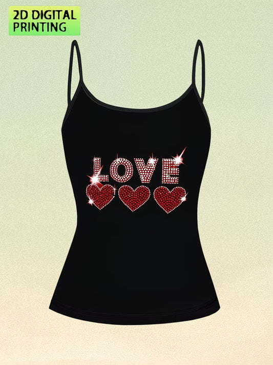 Heart 'LOVE' Print Summer Top