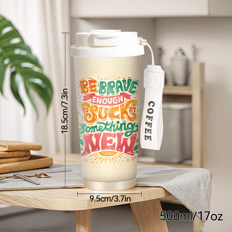 1pc 18Oz Insulated Travel Mug,