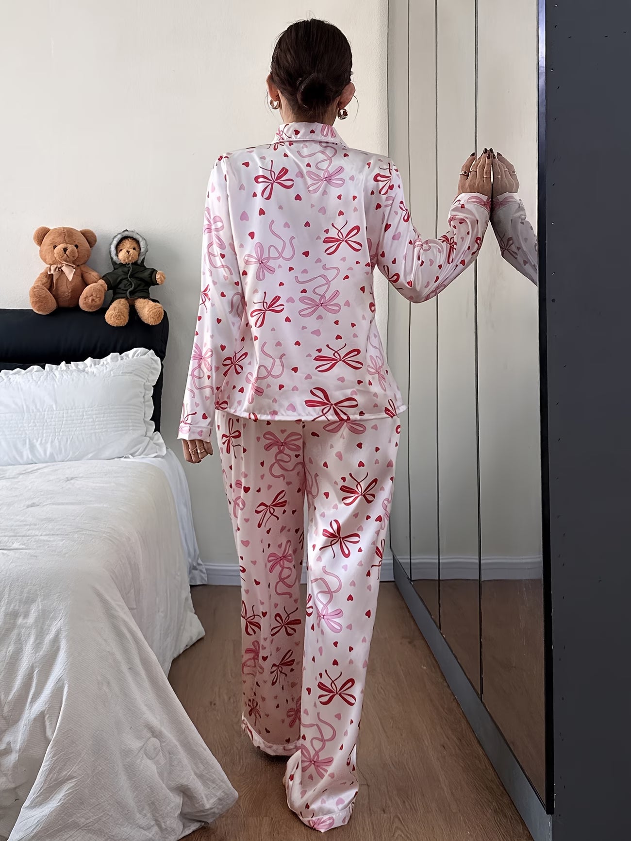 Soft Satin Button-Up Top & Pants Set