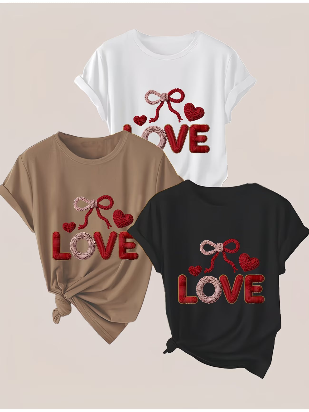 Three-Pack Women's Short-Sleeve T-Shirt Stretch Tops