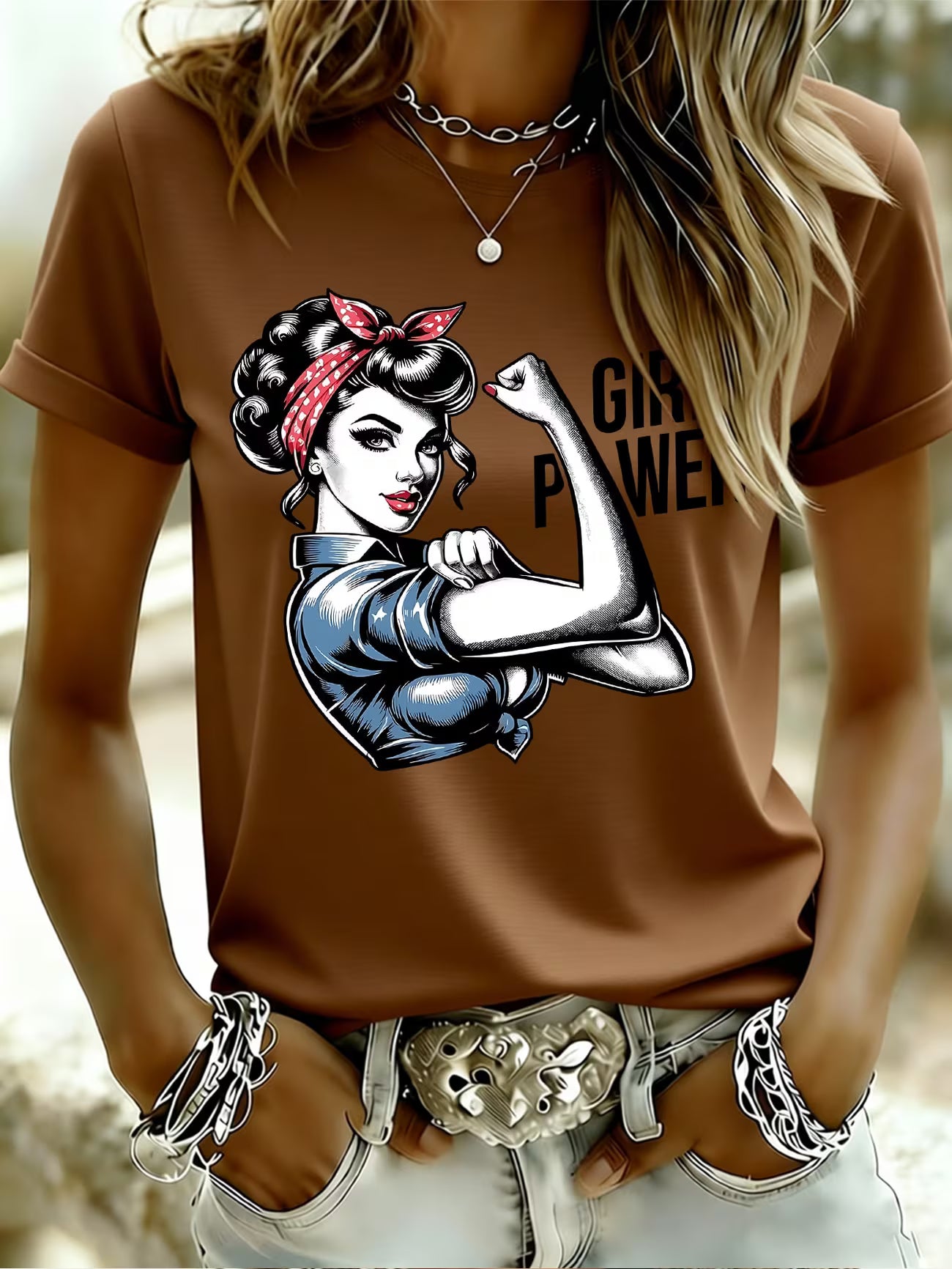 "Power" Muscle Mom Vintage Poster Quote T-Shirt