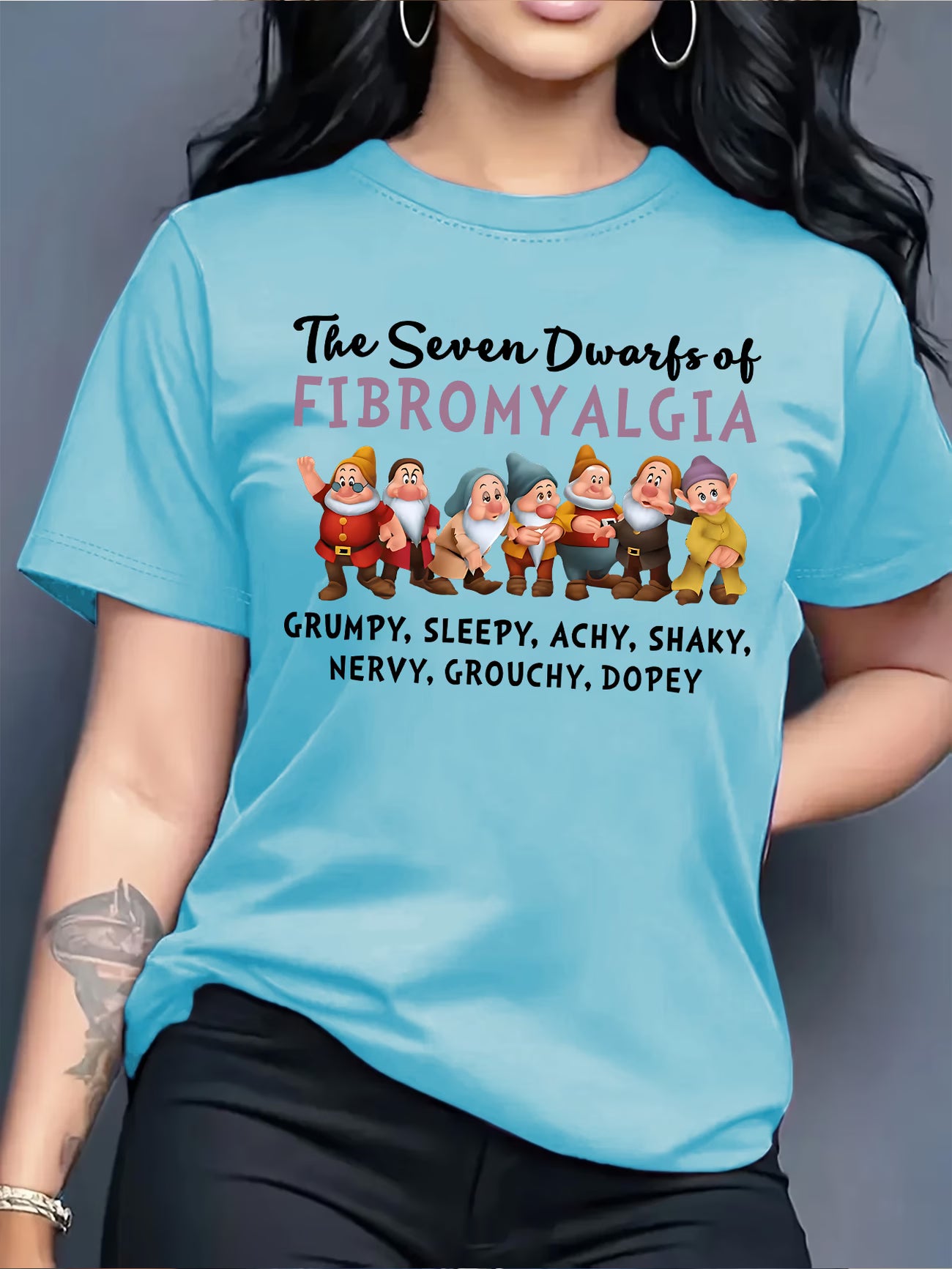 The Seven Dwarfs of Fibromyalgia — Graphic Print T-Shirt