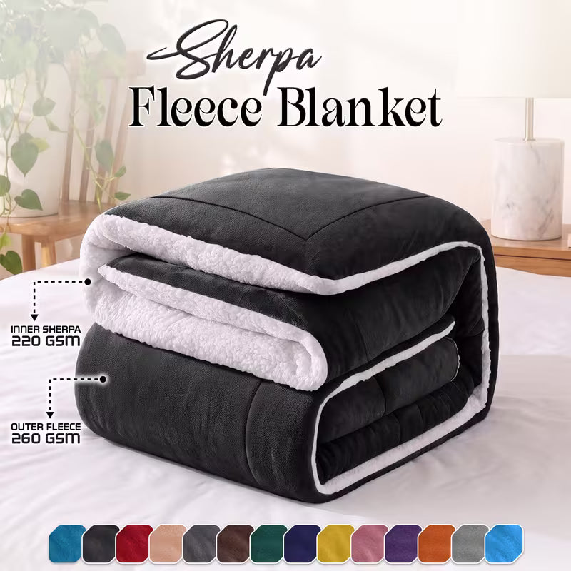 Double-Sided Sherpa Fleece Blanket