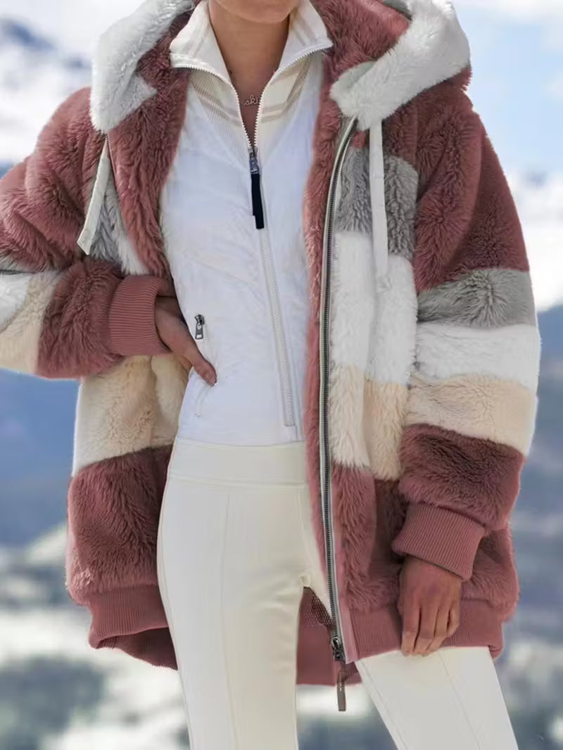 Women's Oversized Plush Flocking Jacket