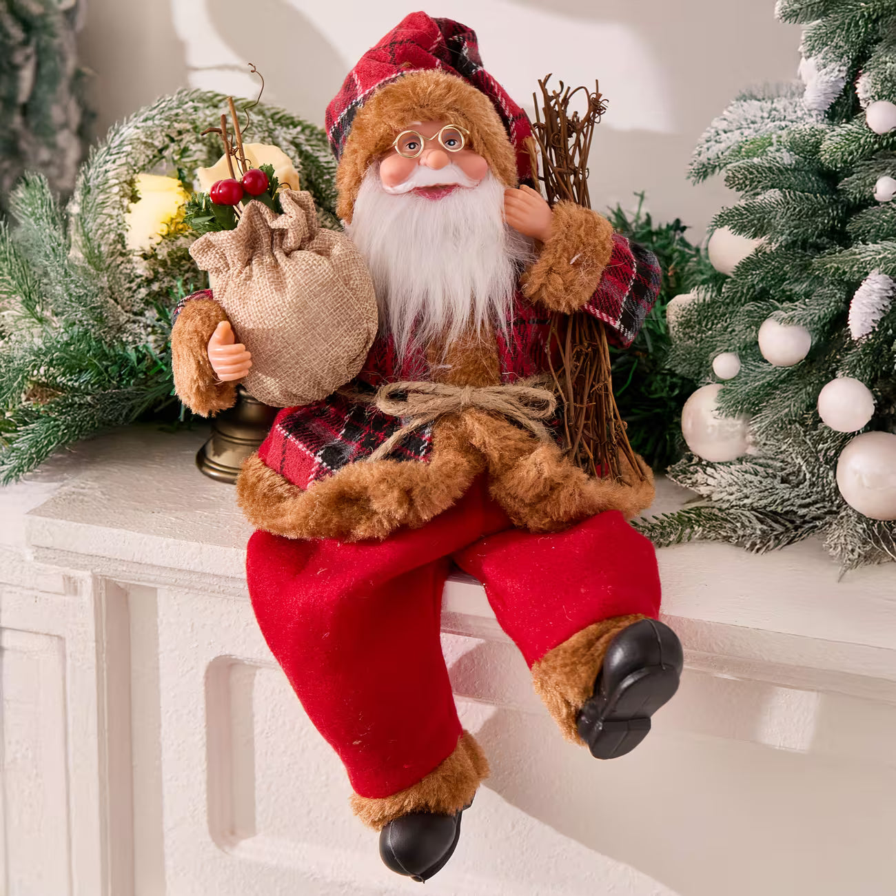Collectible Sitting Santa Claus Decoration – 13 Inch / 33cm